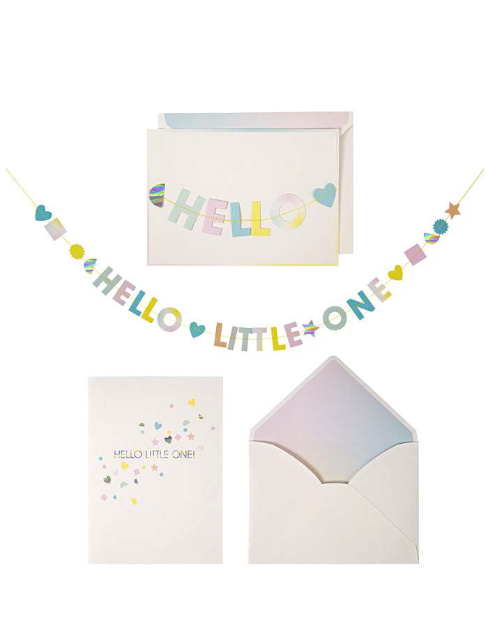 Hello Banner Garland New Baby Greeting Card