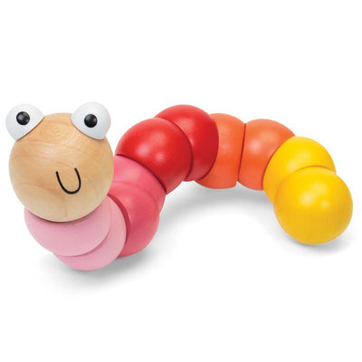 Wooden Bendy Caterpillar Toy - Pink
