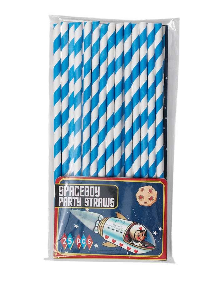 Paper Straws - Blue and White Stripe